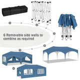 WOLTU Gazebo de pavillon pliant réglable 3x6m avec 6 parois latérales Tente de fête de protection UV étanche avec sac de transport pour pique-nique