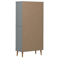 Bibliothèque en bois massif de pin - 2 tiroirs - 85 x 35 x 170,5 cm