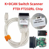 Meilleure vente pour BMW IN-PA Ediabas K + DCAN commutateur câble de Diagnostic OBDII pour BMW E46 K + CAN K CAN IN-PA FT232RL puce Interface USB