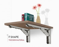 Supports d'étagère pliables KAK (lot de 2) en acier inoxydable robuste, pour un gain de place sur table ou plan de travail. Support de montage facile à monter soi-même.