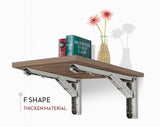 Supports d'étagère pliables KAK (lot de 2) en acier inoxydable robuste, pour un gain de place sur table ou plan de travail. Support de montage facile à monter soi-même.