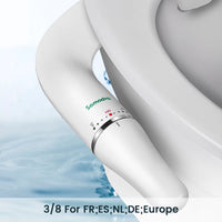 SAMODRA Bidet de toilette Ultra-mince, fixation de siège de toilette avec entrée en laiton, pression d'eau réglable, salle de bain, douche hygiénique