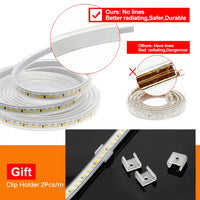 Nouvelle arrivée : Bande LED 220V 4040 Haute sécurité Haute luminosité 120 LED/m 13 W/m Étanche Flexible Lumière LED La meilleure bande LED.