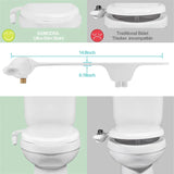 SAMODRA Bidet de toilette Ultra-mince, fixation de siège de toilette avec entrée en laiton, pression d'eau réglable, salle de bain, douche hygiénique