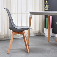 Un ensemble de 6 chaises de salle à manger médiévales nordiques, siège rembourré en PU, pieds en bois de hêtre, chaises de bureau pour salle à manger, chambre à coucher, balcon, Restaurant