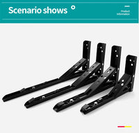 Supports d'étagère pliables KAK (lot de 2) en acier inoxydable robuste, pour un gain de place sur table ou plan de travail. Support de montage facile à monter soi-même.