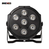 SHEHDS-Éclairage de Scène pio LED, 7x12W, RGBW/7x18W, RGBWA + UV, Prise Mobile, Ventilateur Ultra-Silencieux, ixd'Anniversaire Familiale, Théâtre