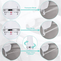 SAMODRA Bidet de toilette Ultra-mince, fixation de siège de toilette avec entrée en laiton, pression d'eau réglable, salle de bain, douche hygiénique
