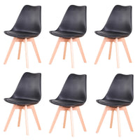 Un ensemble de 6 chaises de salle à manger médiévales nordiques, siège rembourré en PU, pieds en bois de hêtre, chaises de bureau pour salle à manger, chambre à coucher, balcon, Restaurant