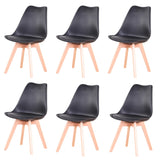 Un ensemble de 6 chaises de salle à manger médiévales nordiques, siège rembourré en PU, pieds en bois de hêtre, chaises de bureau pour salle à manger, chambre à coucher, balcon, Restaurant