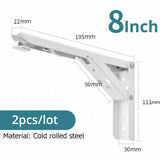 Supports d'étagère pliables KAK (lot de 2) en acier inoxydable robuste, pour un gain de place sur table ou plan de travail. Support de montage facile à monter soi-même.