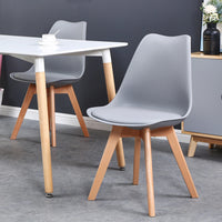 Un ensemble de 6 chaises de salle à manger médiévales nordiques, siège rembourré en PU, pieds en bois de hêtre, chaises de bureau pour salle à manger, chambre à coucher, balcon, Restaurant