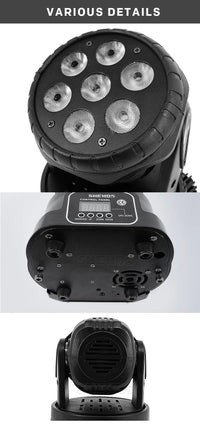 SHEHDS-Lumière LED à Tête Mobile pour ixMusicale Chang DJ, Discothèque, brev, 7x12W, RGBW/7x18W, 6 en 1
