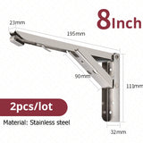 Supports d'étagère pliables KAK (lot de 2) en acier inoxydable robuste, pour un gain de place sur table ou plan de travail. Support de montage facile à monter soi-même.