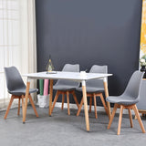 Un ensemble de 6 chaises de salle à manger médiévales nordiques, siège rembourré en PU, pieds en bois de hêtre, chaises de bureau pour salle à manger, chambre à coucher, balcon, Restaurant