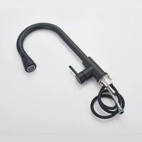 Robinet de cuisine extractible en argent, robinet de cuisine en Nickel à poignée unique, poignée monotrou, pulvérisateur pivotant, robinet mitigeur d'eau