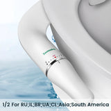 SAMODRA Bidet de toilette Ultra-mince, fixation de siège de toilette avec entrée en laiton, pression d'eau réglable, salle de bain, douche hygiénique