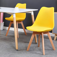 Un ensemble de 6 chaises de salle à manger médiévales nordiques, siège rembourré en PU, pieds en bois de hêtre, chaises de bureau pour salle à manger, chambre à coucher, balcon, Restaurant