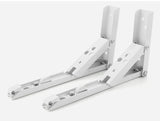 Supports d'étagère pliables KAK (lot de 2) en acier inoxydable robuste, pour un gain de place sur table ou plan de travail. Support de montage facile à monter soi-même.