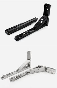 Supports d'étagère pliables KAK (lot de 2) en acier inoxydable robuste, pour un gain de place sur table ou plan de travail. Support de montage facile à monter soi-même.
