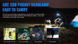 TrustFire MC12 EDC lampe frontale LED puissante 1000Lumens lampe frontale Rechargeable magnétique XP-L HI lampe torche de Camping