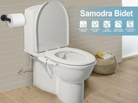 SAMODRA Bidet de toilette Ultra-mince, fixation de siège de toilette avec entrée en laiton, pression d'eau réglable, salle de bain, douche hygiénique