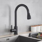 Robinet de cuisine extractible en argent, robinet de cuisine en Nickel à poignée unique, poignée monotrou, pulvérisateur pivotant, robinet mitigeur d'eau