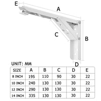 Supports d'étagère pliables KAK (lot de 2) en acier inoxydable robuste, pour un gain de place sur table ou plan de travail. Support de montage facile à monter soi-même.