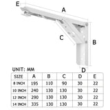 Supports d'étagère pliables KAK (lot de 2) en acier inoxydable robuste, pour un gain de place sur table ou plan de travail. Support de montage facile à monter soi-même.