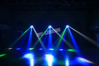 Mini projecteur LED RGBW 8x3W à tête mobile, faisceau araignée, éclairage de scène DMX 512, idéal pour DJ, boîtes de nuit et soirées.