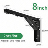 Supports d'étagère pliables KAK (lot de 2) en acier inoxydable robuste, pour un gain de place sur table ou plan de travail. Support de montage facile à monter soi-même.