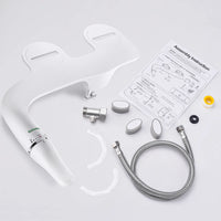 SAMODRA Bidet de toilette Ultra-mince, fixation de siège de toilette avec entrée en laiton, pression d'eau réglable, salle de bain, douche hygiénique