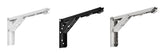 Supports d'étagère pliables KAK (lot de 2) en acier inoxydable robuste, pour un gain de place sur table ou plan de travail. Support de montage facile à monter soi-même.