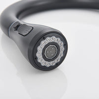 Robinet de cuisine extractible en argent, robinet de cuisine en Nickel à poignée unique, poignée monotrou, pulvérisateur pivotant, robinet mitigeur d'eau