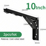 Supports d'étagère pliables KAK (lot de 2) en acier inoxydable robuste, pour un gain de place sur table ou plan de travail. Support de montage facile à monter soi-même.