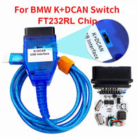 Meilleure vente pour BMW IN-PA Ediabas K + DCAN commutateur câble de Diagnostic OBDII pour BMW E46 K + CAN K CAN IN-PA FT232RL puce Interface USB