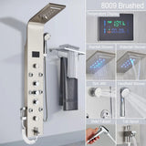 Robinet de douche à lumière LED noire, salle de bains, SPA, Jet de Massage, système de colonne de douche, cascade, panneau de douche de pluie, robinet pulvérisateur de Bidet