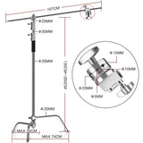 SH-Support d'éclairage RapDuty C en acier inoxydable, support de photographie, bras de maintien, 260cm, 107cm, recommandé Max, liquimanquer, un cadeau