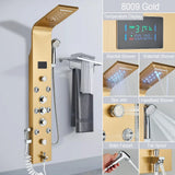 Robinet de douche à lumière LED noire, salle de bains, SPA, Jet de Massage, système de colonne de douche, cascade, panneau de douche de pluie, robinet pulvérisateur de Bidet
