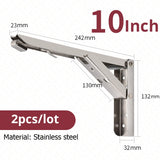 Supports d'étagère pliables KAK (lot de 2) en acier inoxydable robuste, pour un gain de place sur table ou plan de travail. Support de montage facile à monter soi-même.