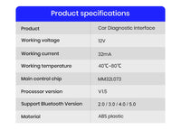 Junsun Scanner automatique mini ELM327 Bluetooth OBD2 adaptateur outil de Diagnostic de voiture outil de numérisation