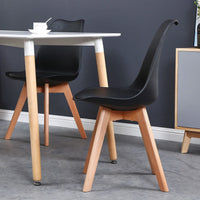Un ensemble de 6 chaises de salle à manger médiévales nordiques, siège rembourré en PU, pieds en bois de hêtre, chaises de bureau pour salle à manger, chambre à coucher, balcon, Restaurant