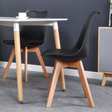 Un ensemble de 6 chaises de salle à manger médiévales nordiques, siège rembourré en PU, pieds en bois de hêtre, chaises de bureau pour salle à manger, chambre à coucher, balcon, Restaurant