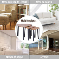 Tables basses modernes avec pieds en métal, table d'appoint accent, salle de bain, MCOM 3