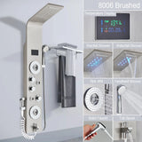 Robinet de douche à lumière LED noire, salle de bains, SPA, Jet de Massage, système de colonne de douche, cascade, panneau de douche de pluie, robinet pulvérisateur de Bidet