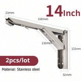 Supports d'étagère pliables KAK (lot de 2) en acier inoxydable robuste, pour un gain de place sur table ou plan de travail. Support de montage facile à monter soi-même.