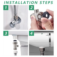 SAMODRA Bidet de toilette Ultra-mince, fixation de siège de toilette avec entrée en laiton, pression d'eau réglable, salle de bain, douche hygiénique
