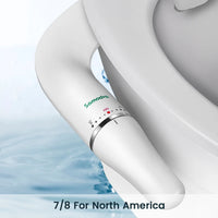 SAMODRA Bidet de toilette Ultra-mince, fixation de siège de toilette avec entrée en laiton, pression d'eau réglable, salle de bain, douche hygiénique