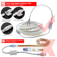 Nouvelle arrivée : Bande LED 220V 4040 Haute sécurité Haute luminosité 120 LED/m 13 W/m Étanche Flexible Lumière LED La meilleure bande LED.