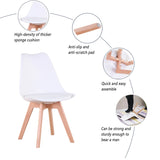 Un ensemble de 6 chaises de salle à manger médiévales nordiques, siège rembourré en PU, pieds en bois de hêtre, chaises de bureau pour salle à manger, chambre à coucher, balcon, Restaurant